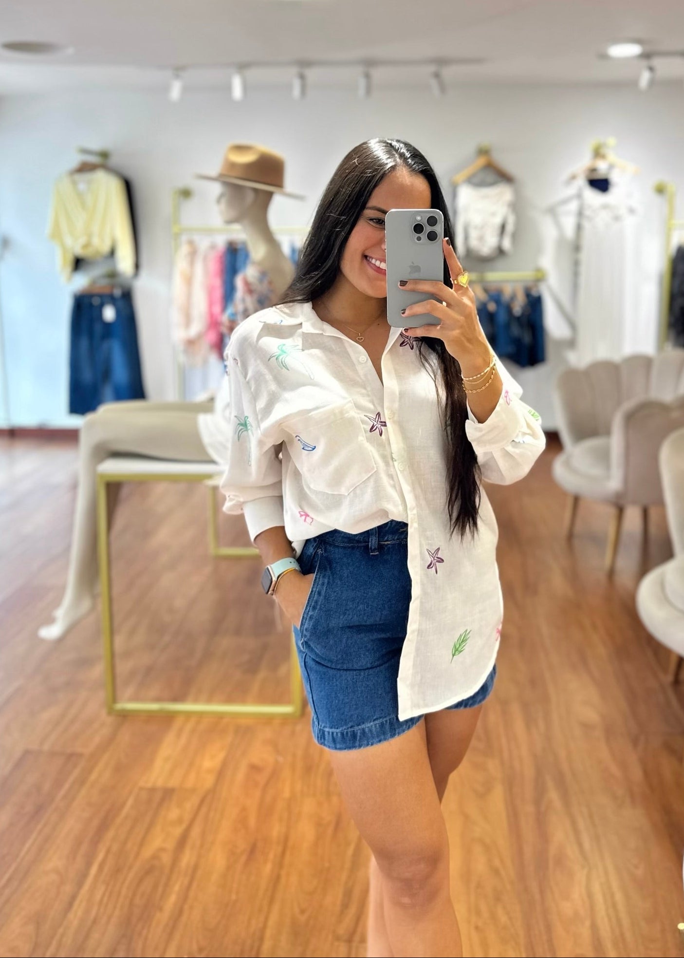 Camisa oversize en lino blanco