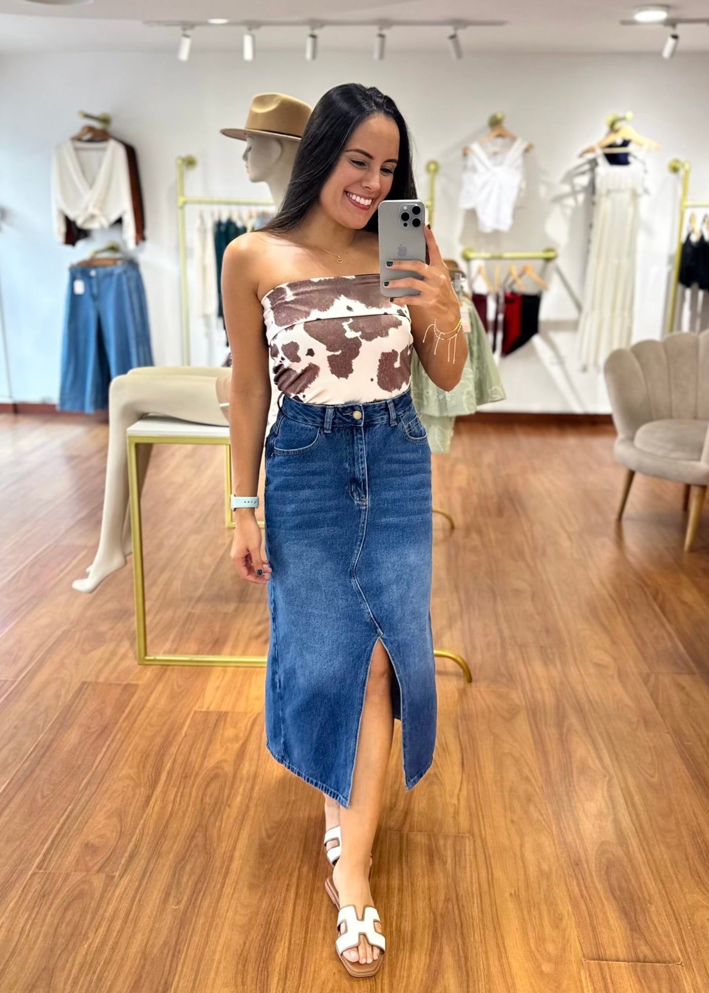 Falda en Jean larga