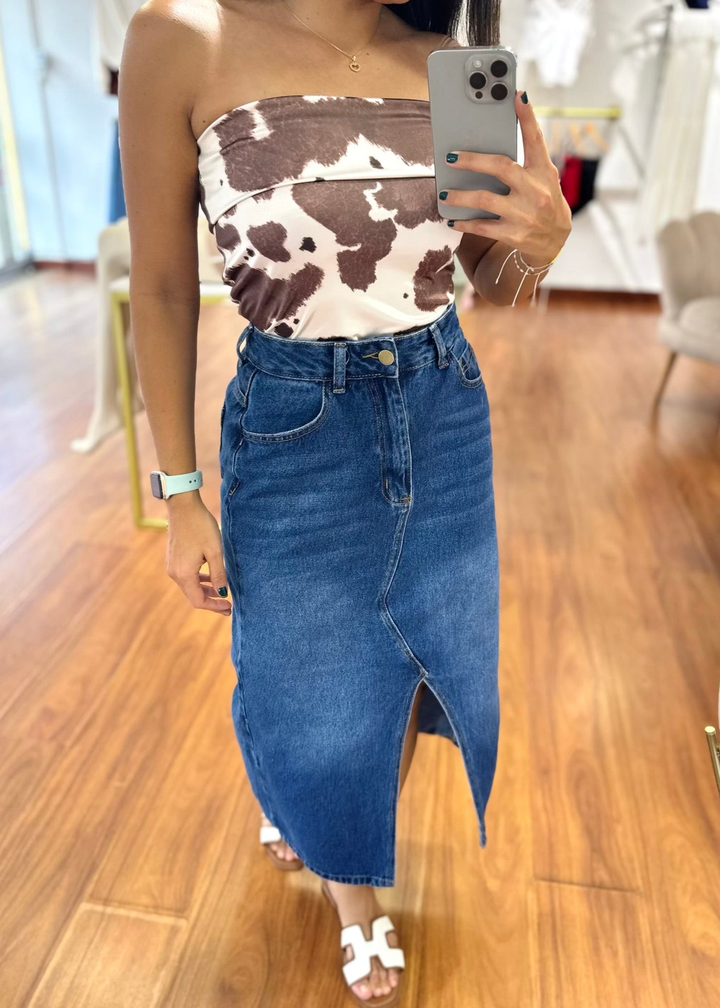 Falda en Jean larga