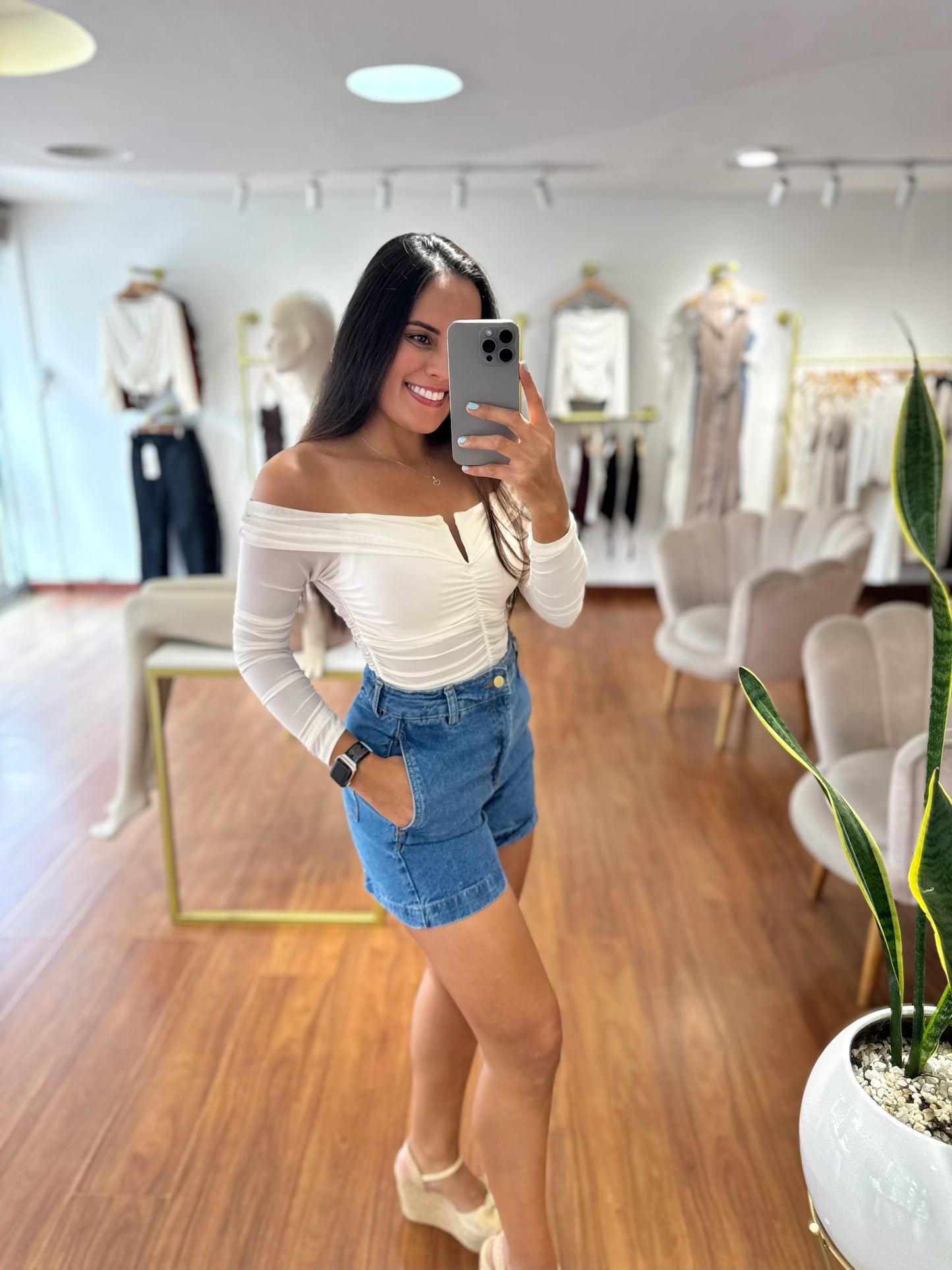 Blusa Abigail mallatex marfil