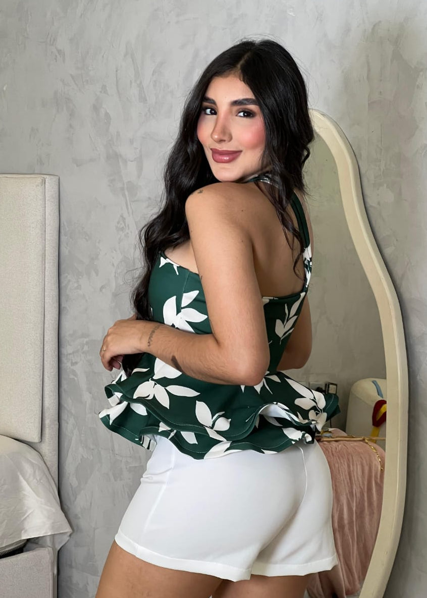 Blusa Peplum verde
