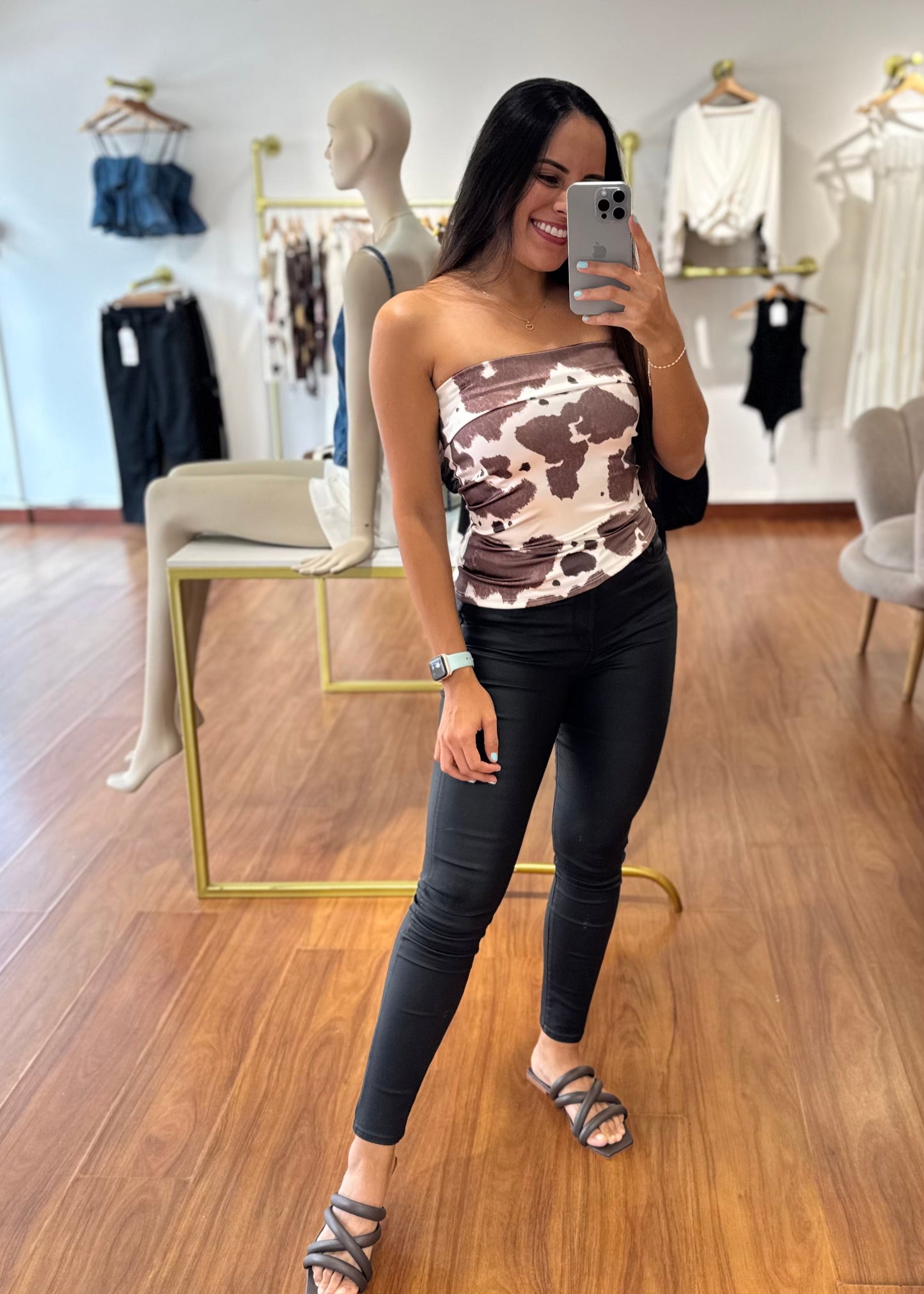 Blusa straple cow