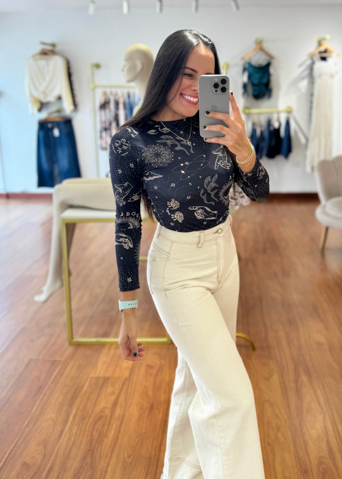Body Natasha manga larga negro