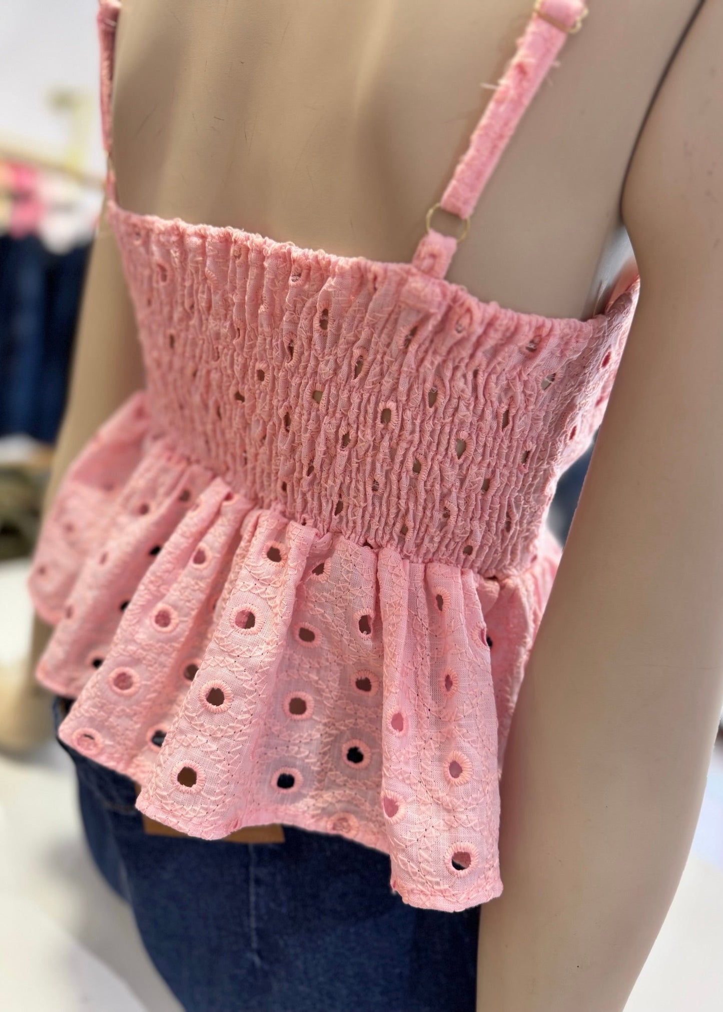 Blusa ojalillo rosado