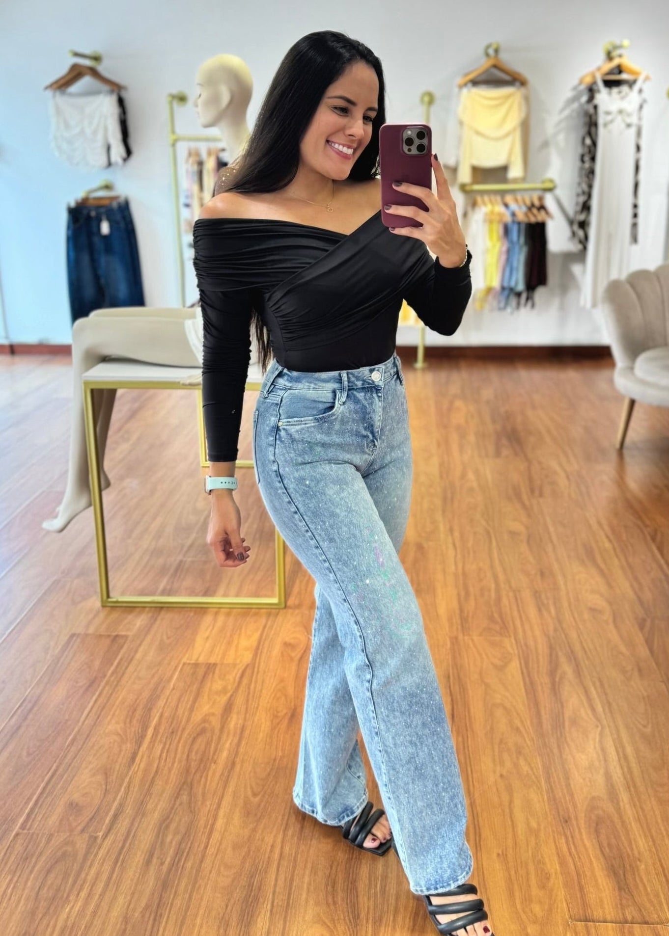 Jean brillos tono claro