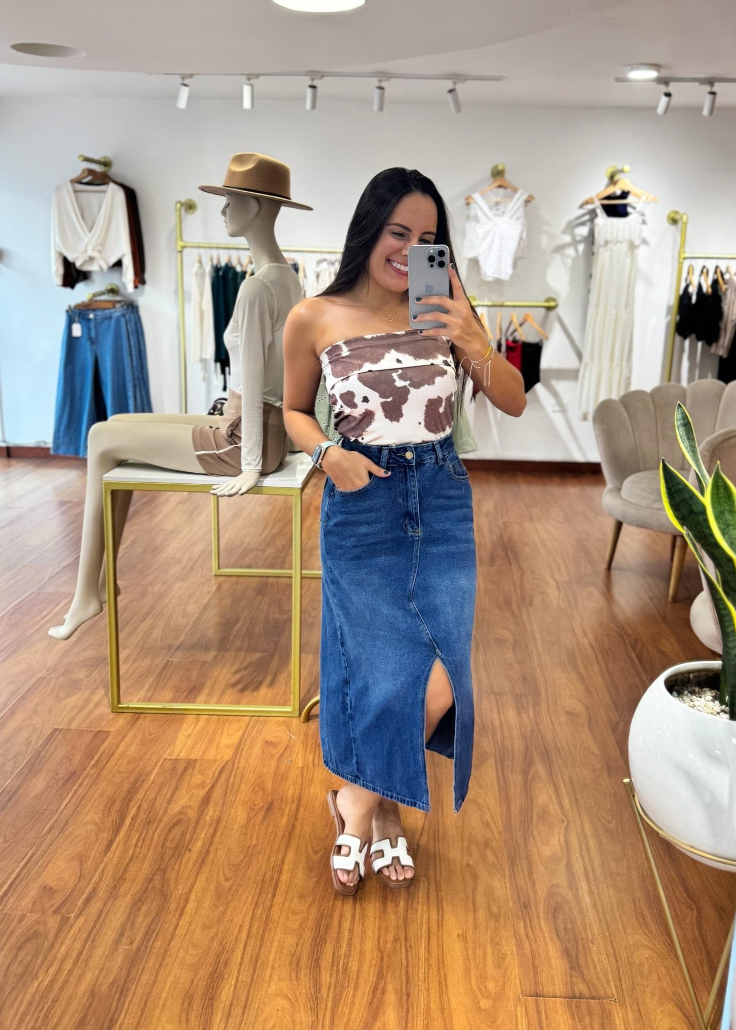 Falda en Jean larga