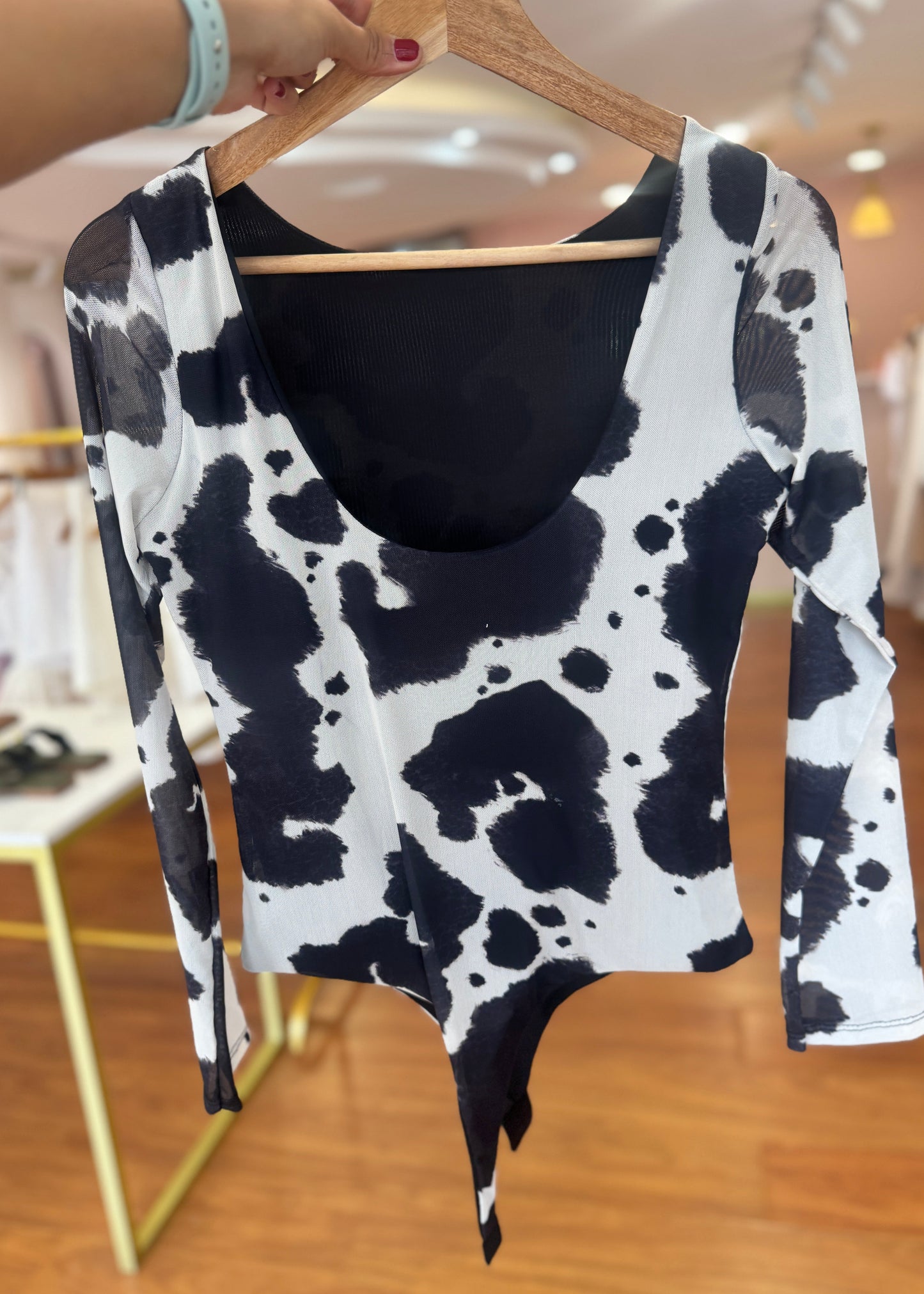 Body cow print negro