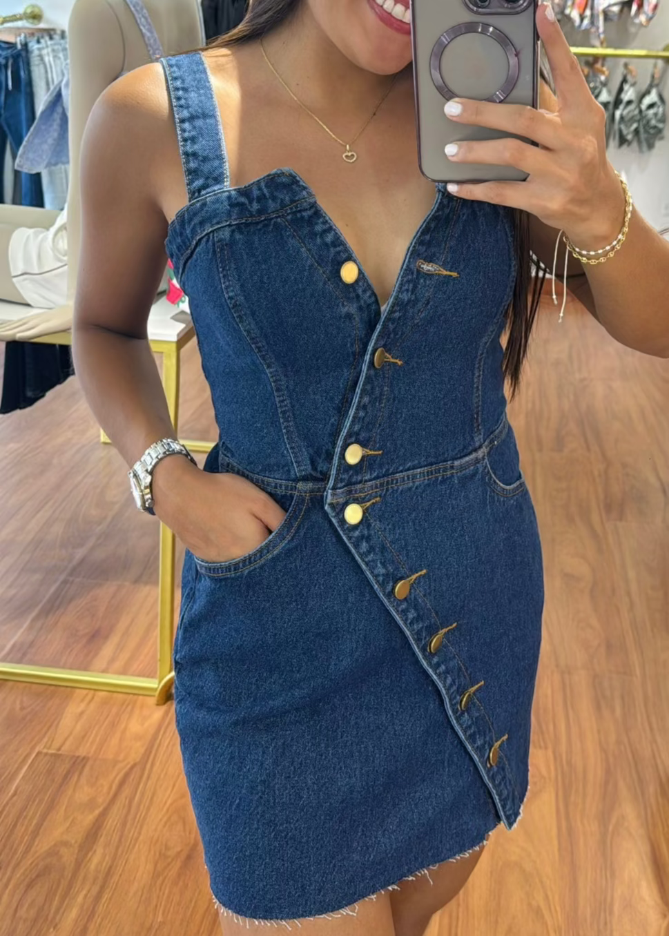 Vestido denim Nicolle azul