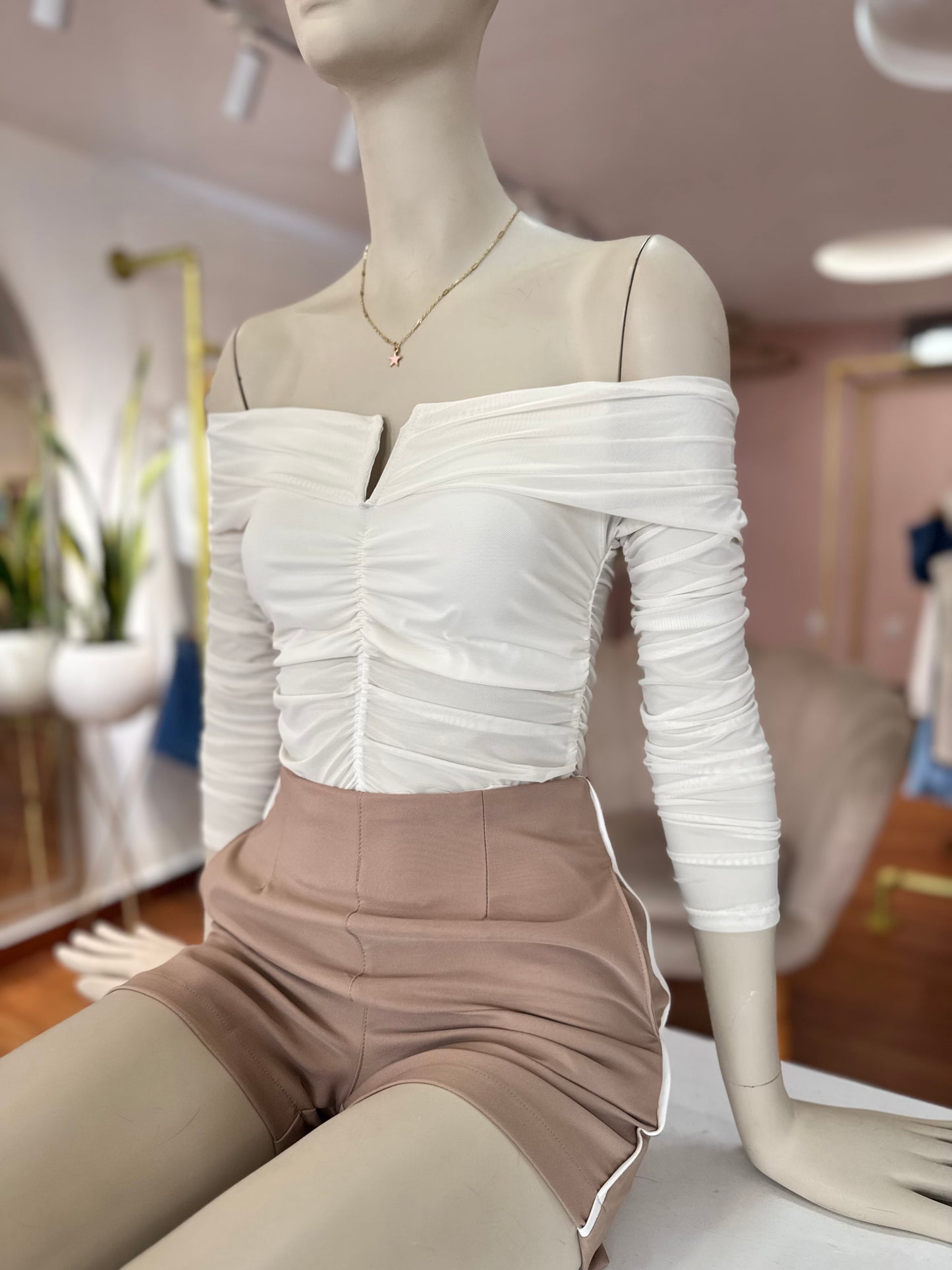 Blusa Abigail mallatex marfil