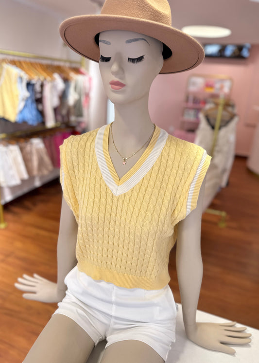Chaleco trenzado amarillo