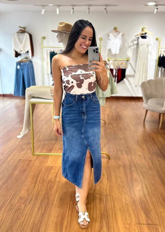 Falda en Jean larga