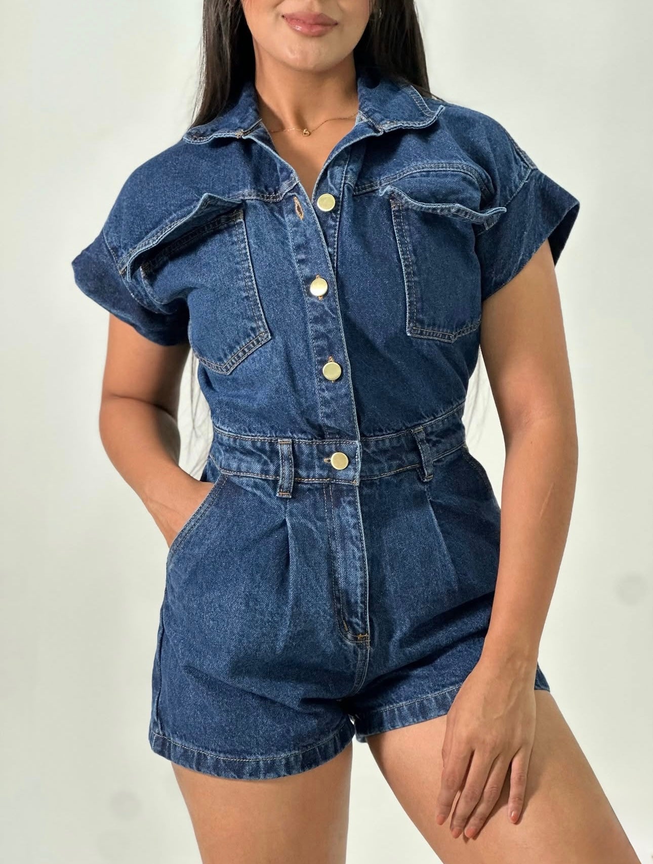 Enterizo denim corto