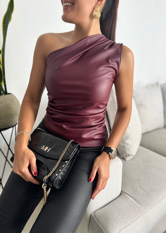 Blusa Dakota medio beso vino tinto