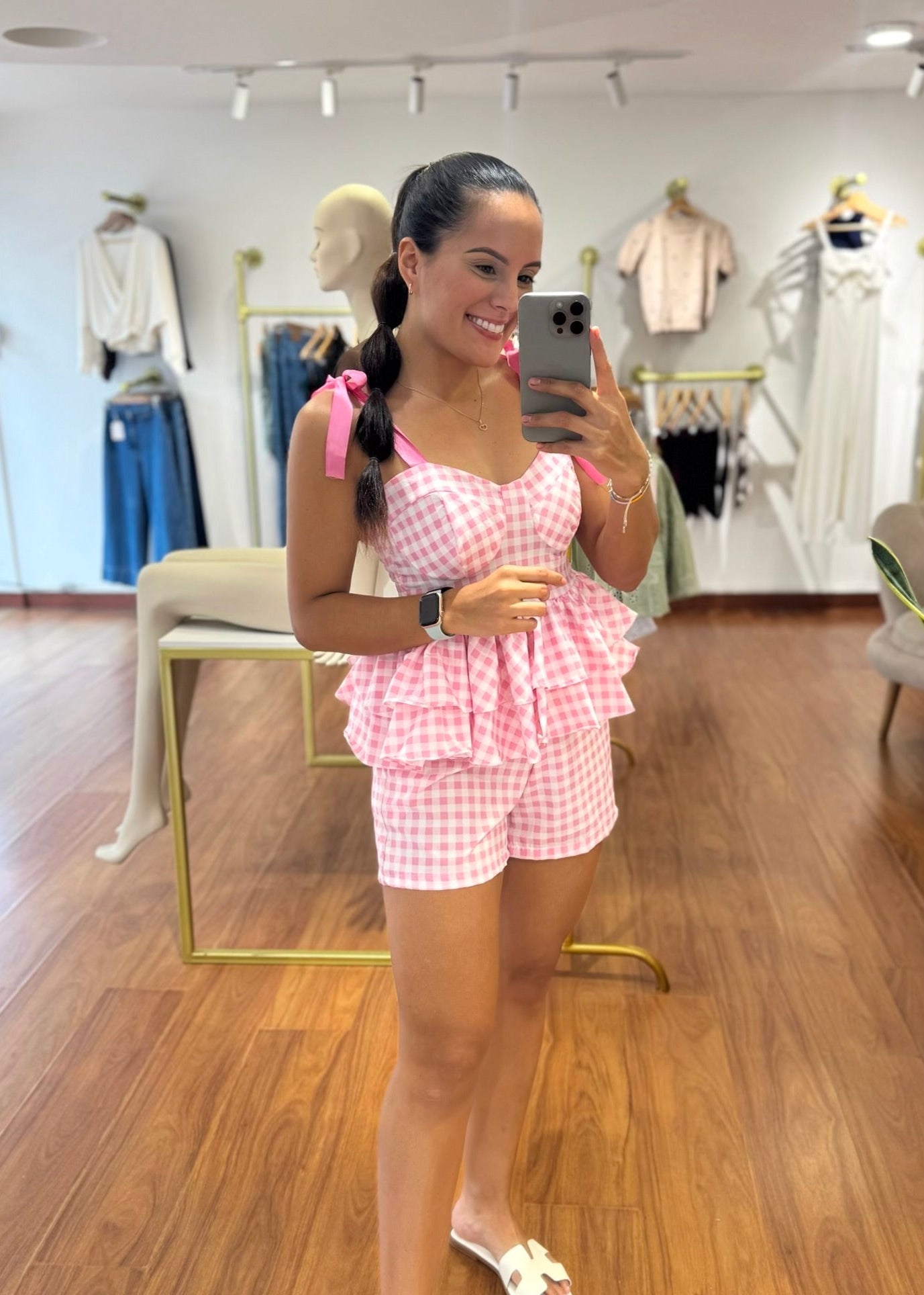 Set Barbara cuadros rosa