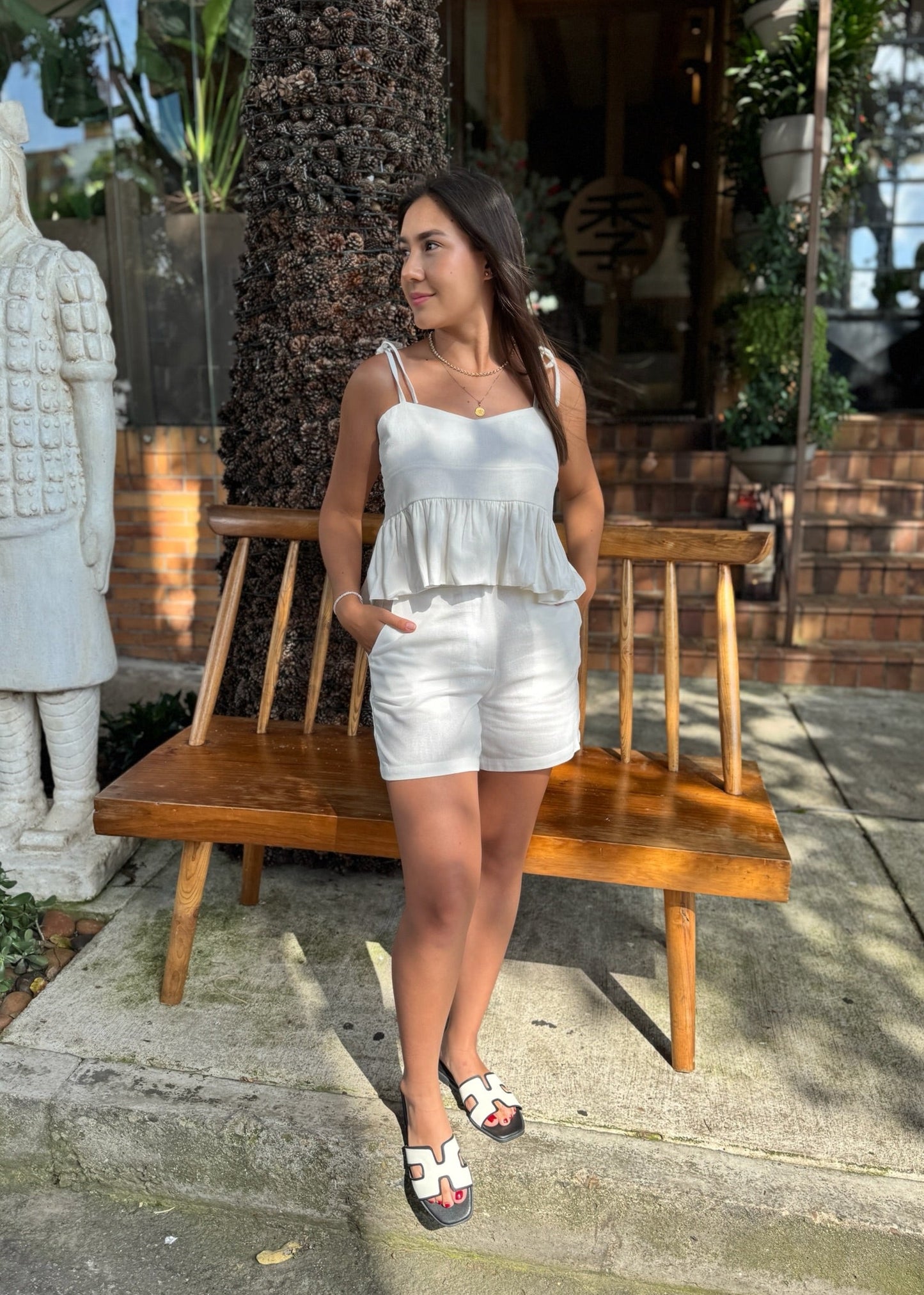 Set Anny en lino blanco