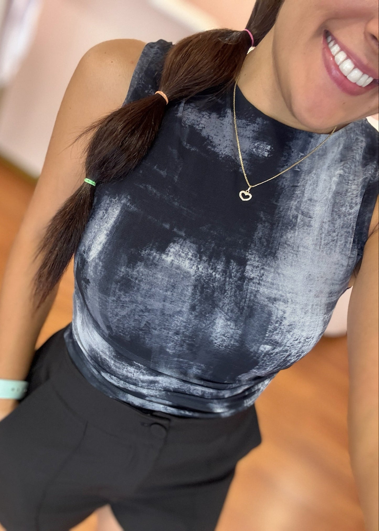 Body drapeado negro-blanco