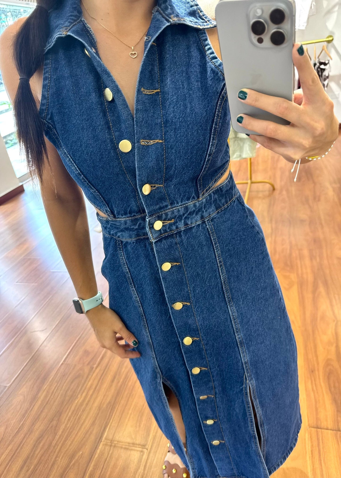 Vestido de Jean largo oscuro