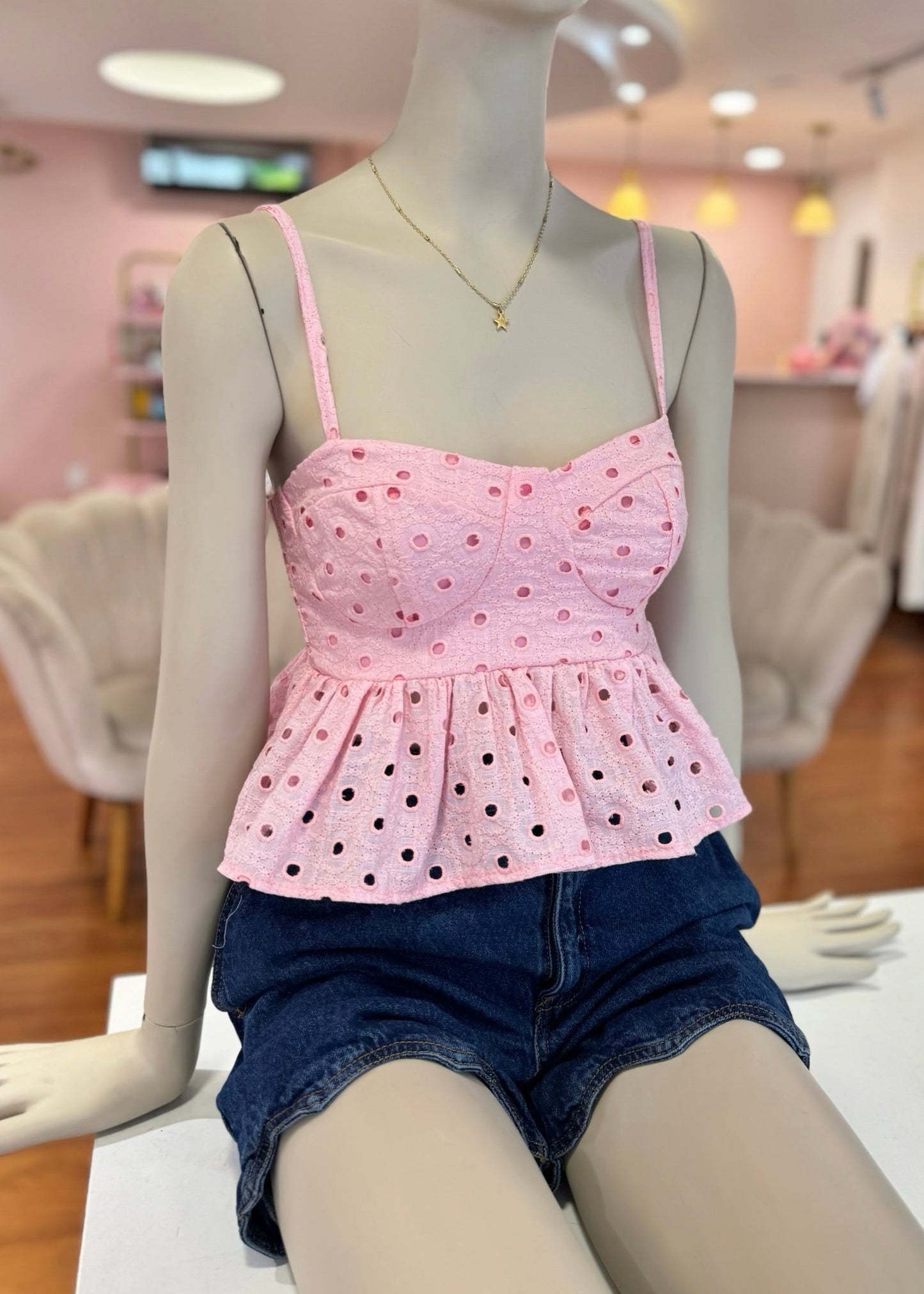 Blusa ojalillo rosado