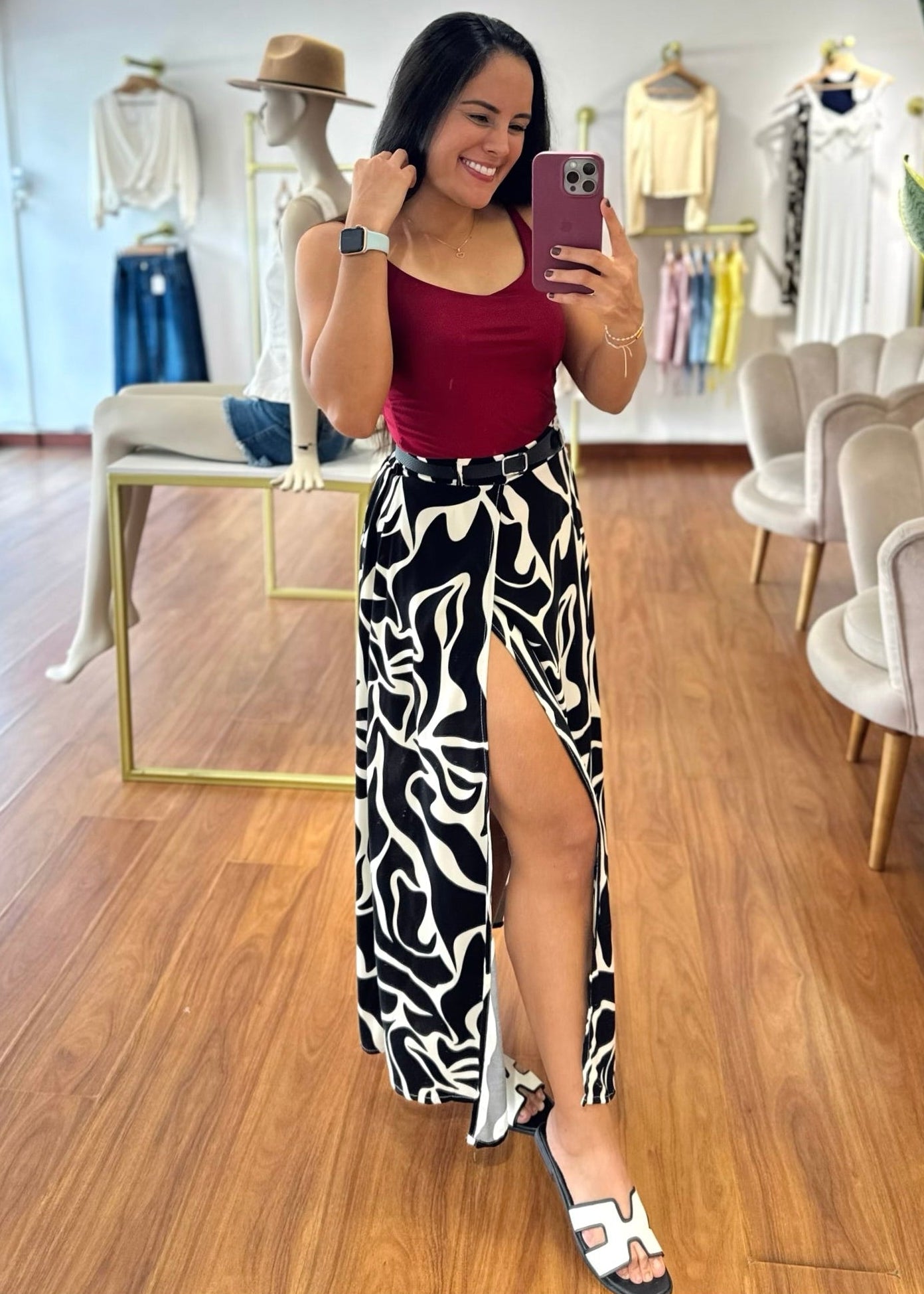 Falda larga Florinda negra