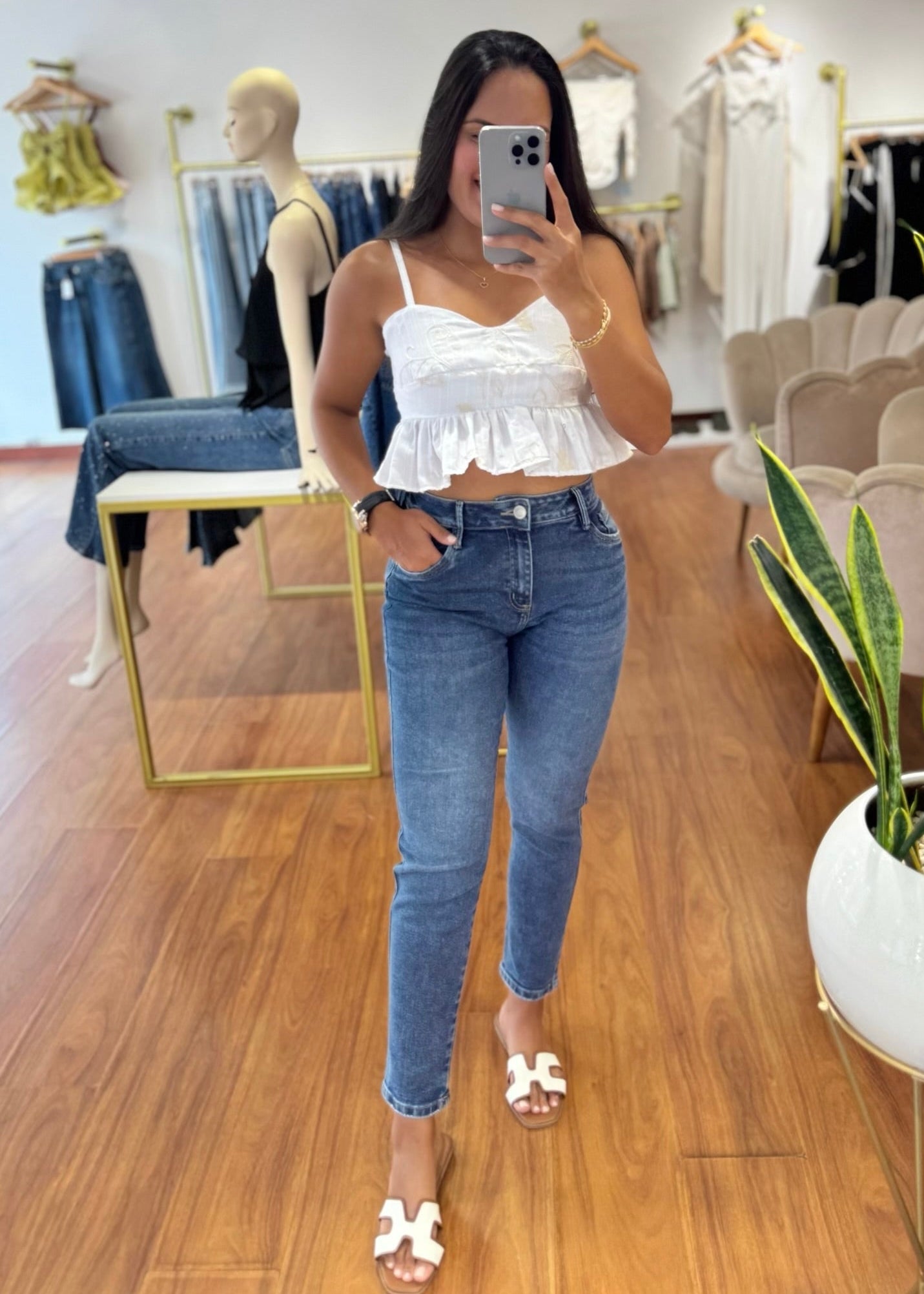 Mom jean Ocean tono medio