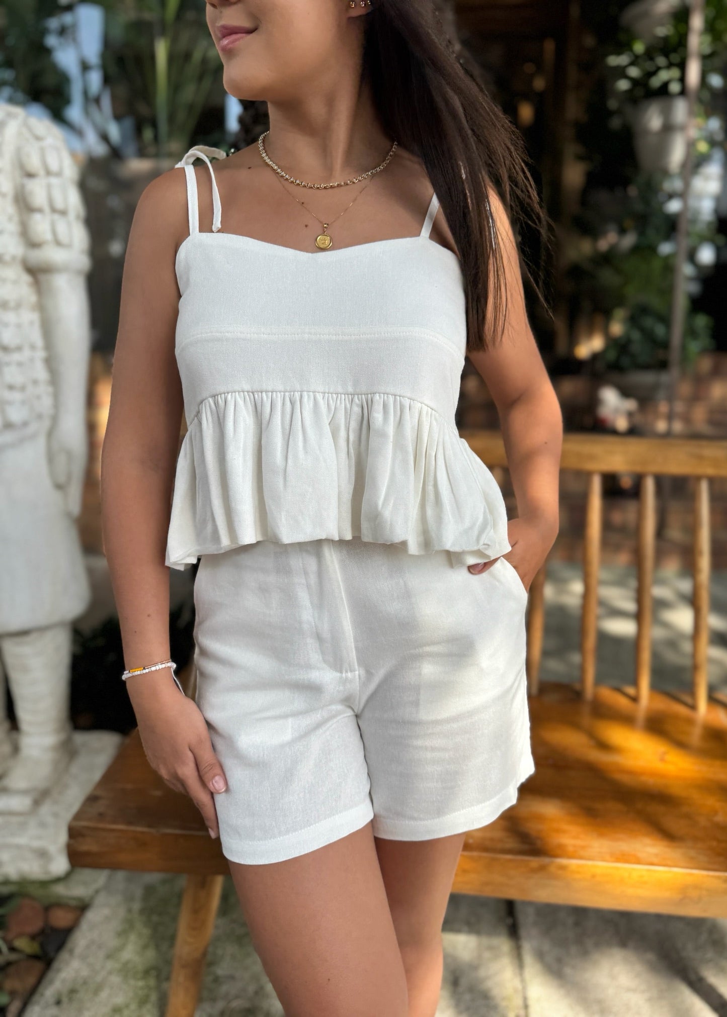 Set Anny en lino blanco