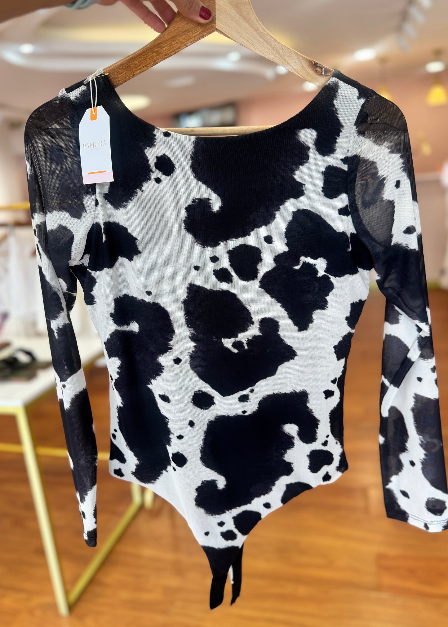 Body cow print negro