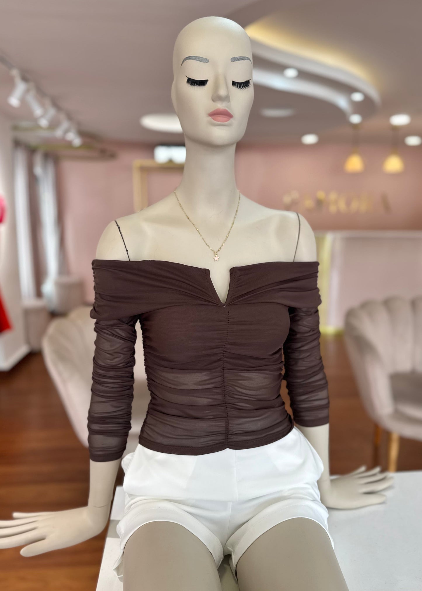 Blusa Abigail mallatex marron