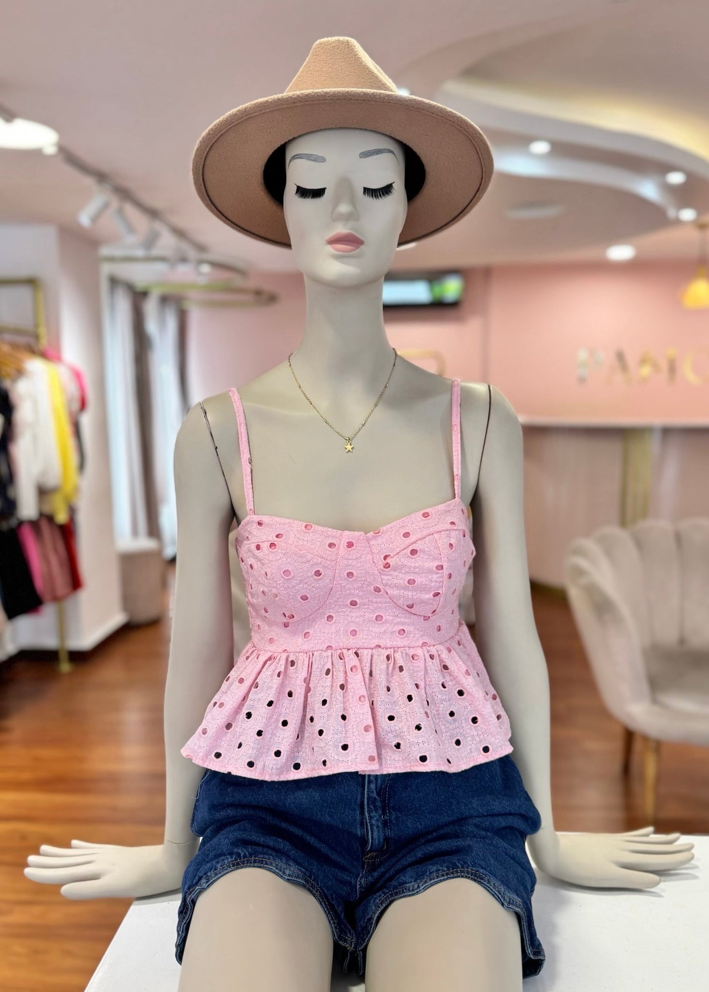 Blusa ojalillo rosado