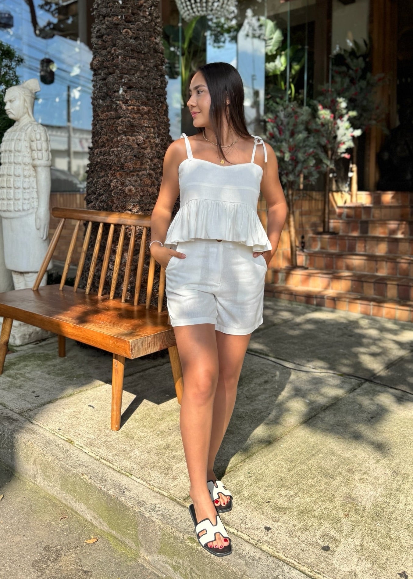 Set Anny en lino blanco