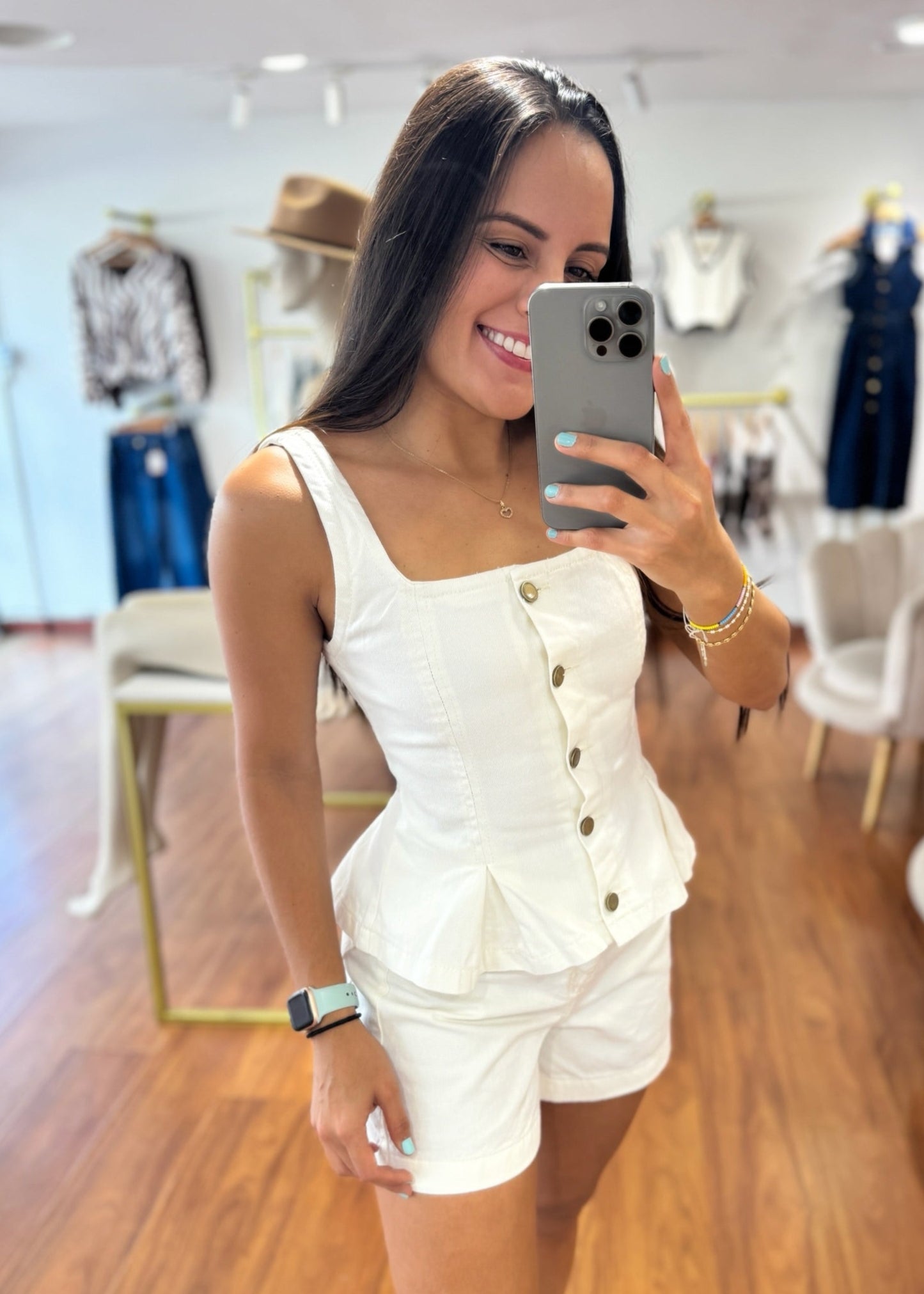 Blusa de jean marfil
