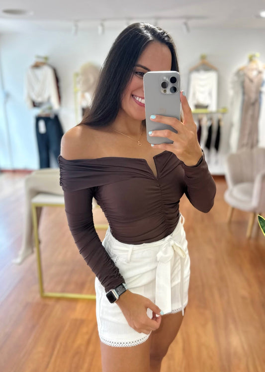 Blusa Abigail mallatex marron