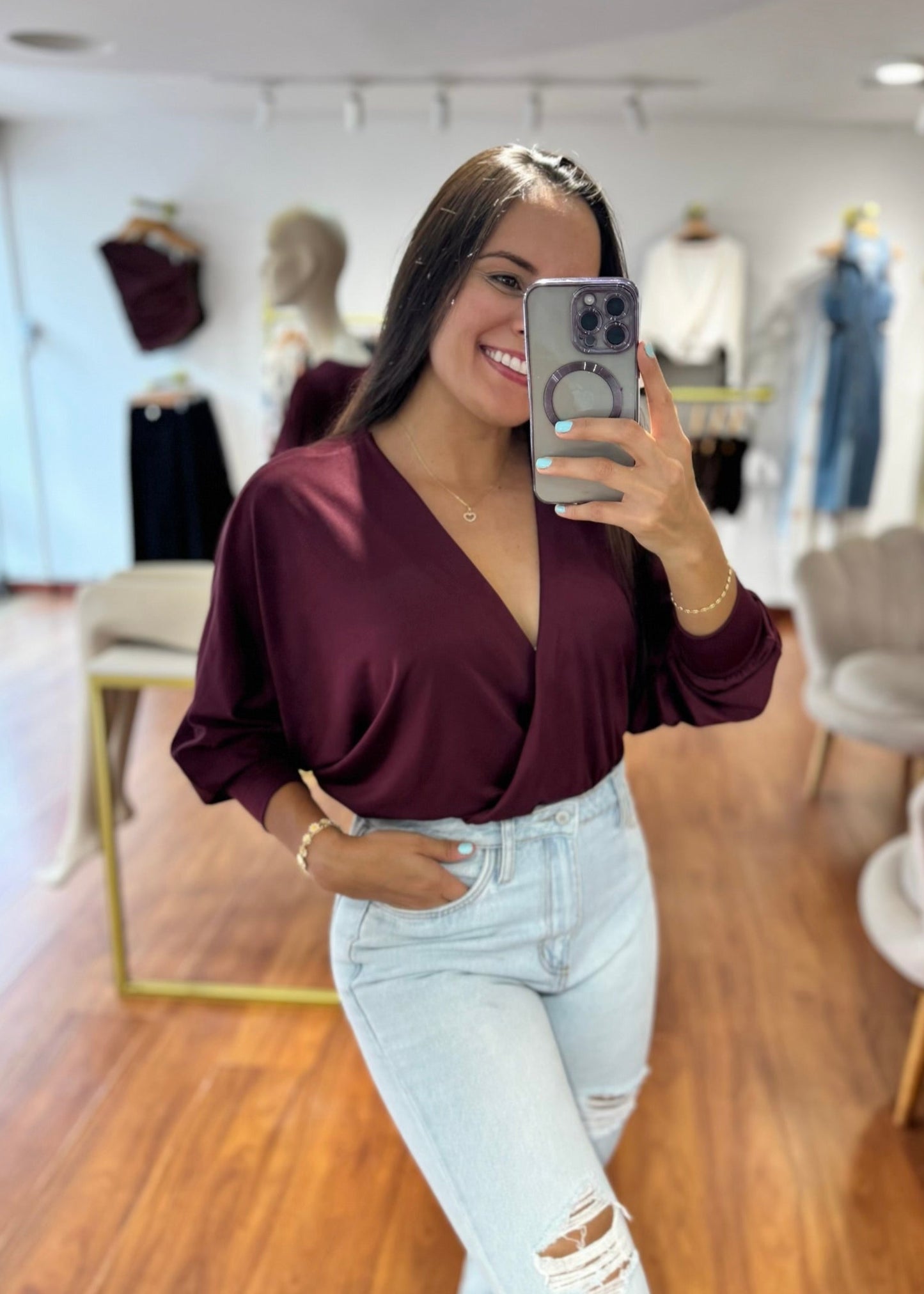 Blusa Samy vino tinto