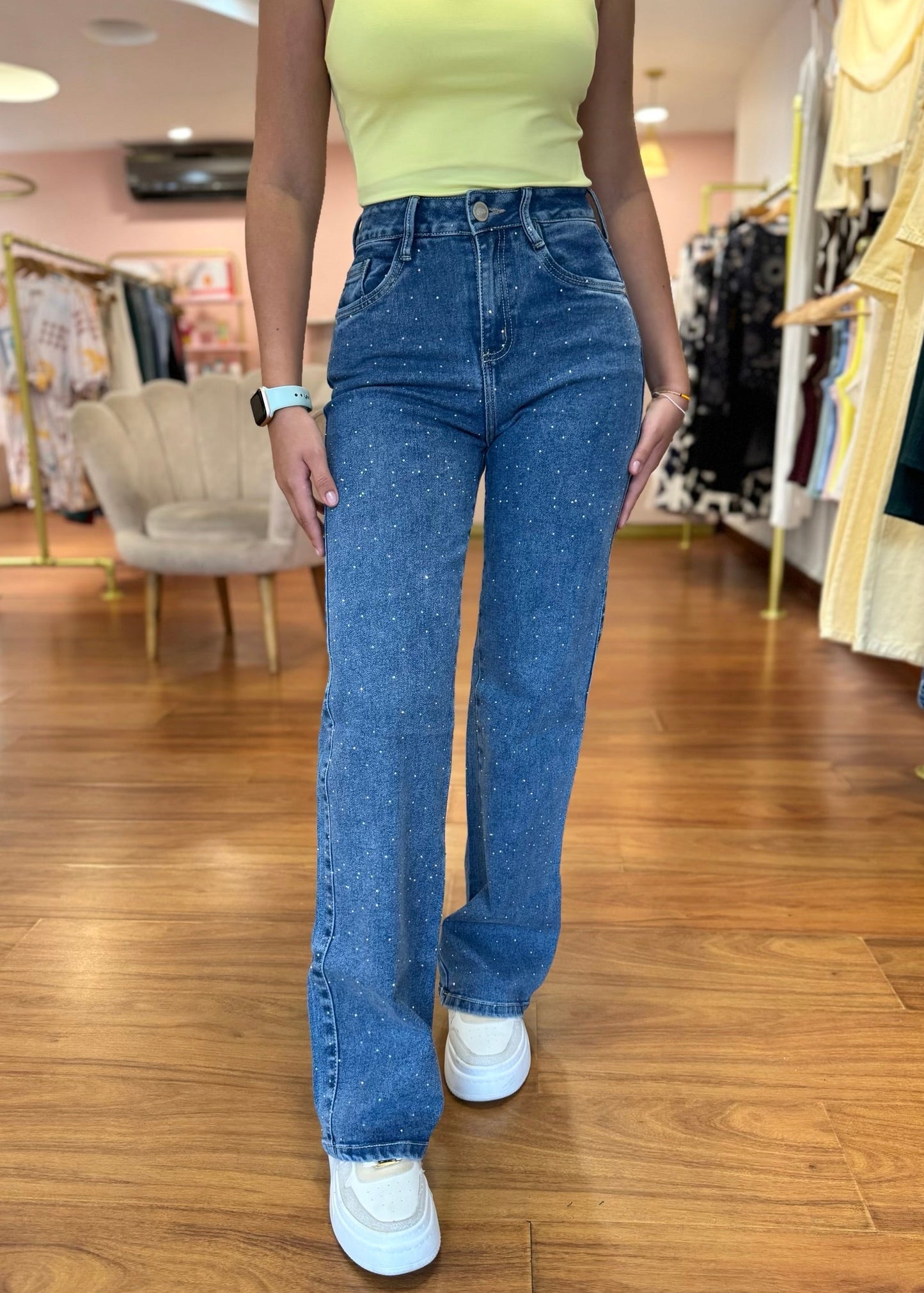 Jean brillos tono medio