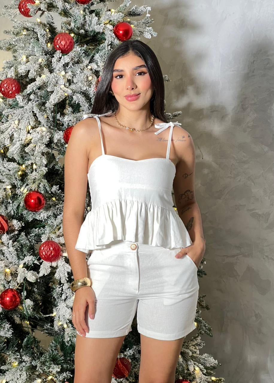 Set Anny en lino blanco