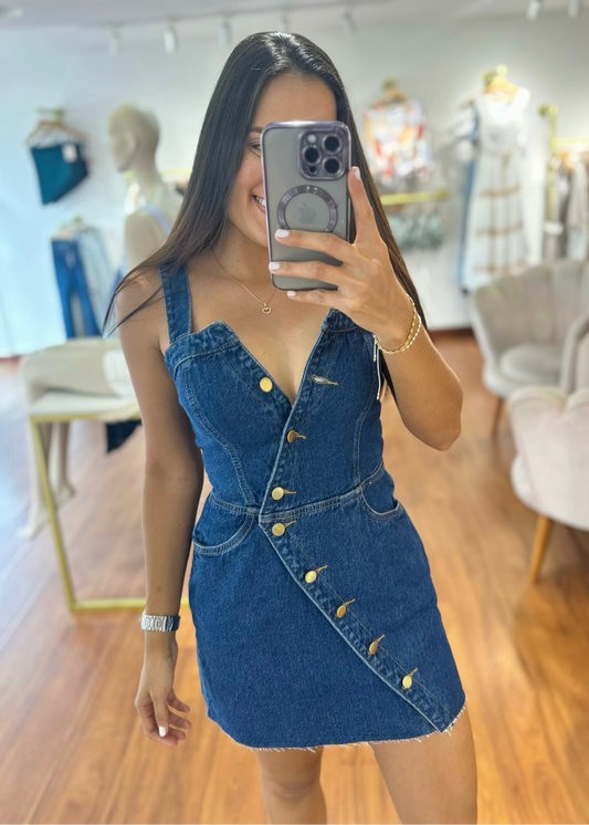 Vestido denim Nicolle azul