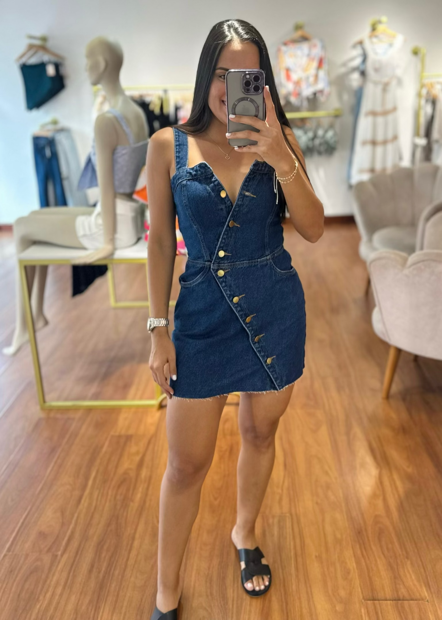 Vestido denim Nicolle azul