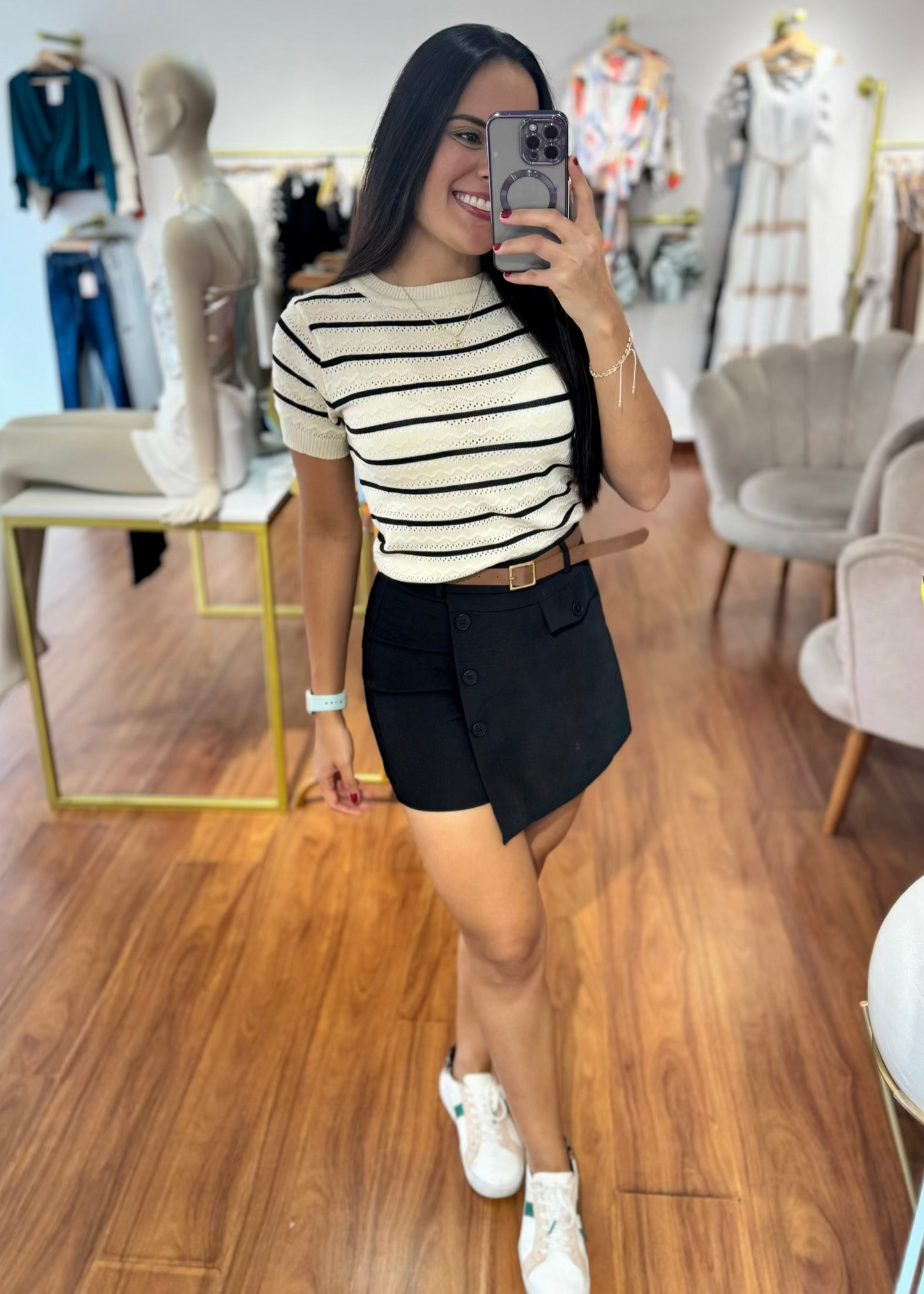 Falda short Milano negra