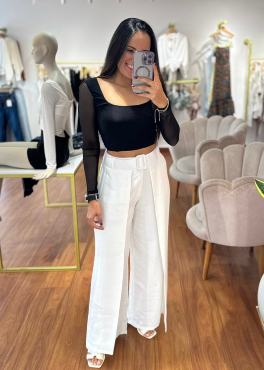 Pantalón Zafiro con cinturón blanco